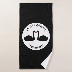 Mariage gothique Baiser Black Swans Personnalisé