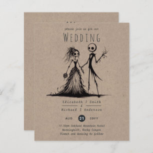 Mariage gothique Cartoon Bride Groom manuscrit
