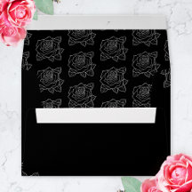 Mariage gothique de tatouage rose noire et blanche