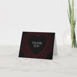 Mariage gothique du Coeur rouge et noir Cartes de
