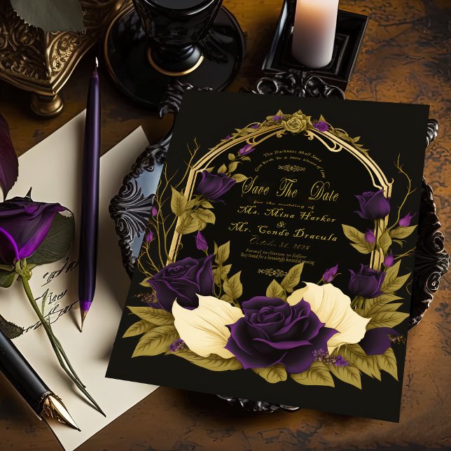 Mariage gothique enchanté, faire-part de sauvegard (Créateur téléchargé)