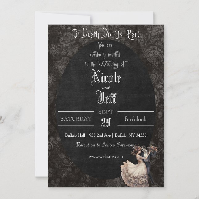 Mariage gothique Faire-part de mariage foncé (Devant)
