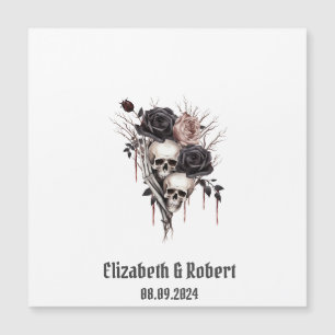 Mariage gothique noir Rose crânes