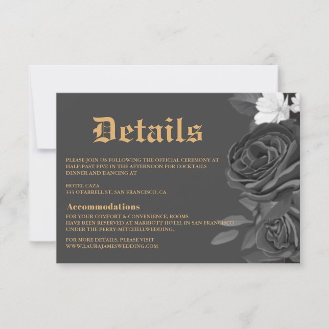 Mariage gothique Rose noir Tarot carte boîtier (Devant)