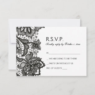 Mariage gothique RSVP - Oiseaux noirs et dentelle