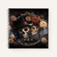 Mariage gothique Vintage Kisser Skeletons Livre d'