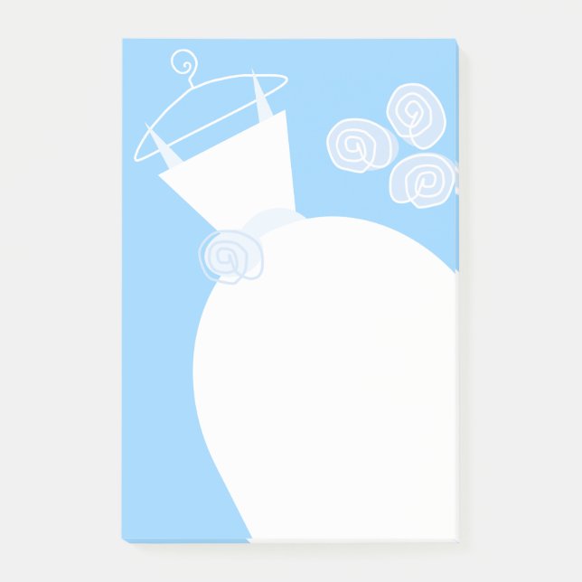 Mariage Gown Bleu note verticale post-it (Devant)