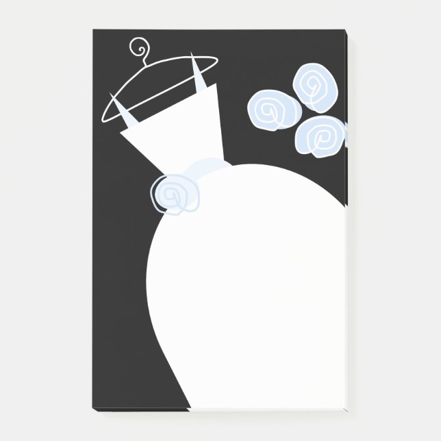 Mariage Gown Bleu vertical noir post-it note (Devant)