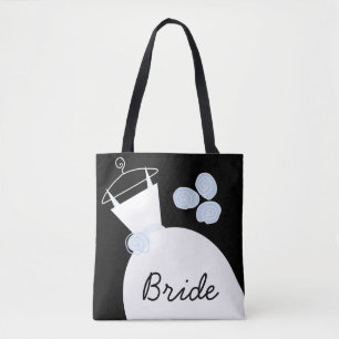 Mariage Gown Blue Bride partout sur sac fourre-tou