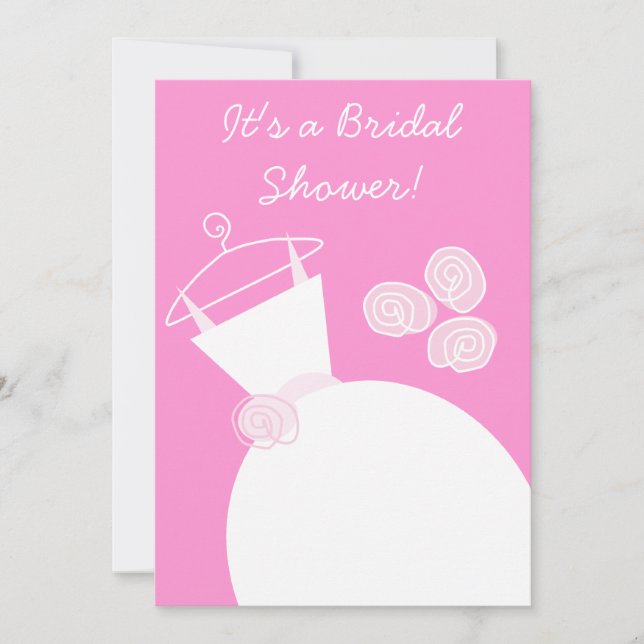Mariage Gown Pink invitation à la douche nuptiale (Devant)
