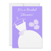 Mariage Gown Purple Invitation à la douche nuptial