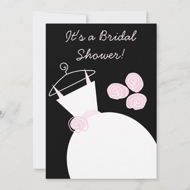 Mariage Gown rose nuptiale invitation noir (Devant)