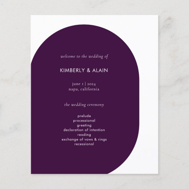 Mariage graphique géométrique minimal violet moder (Devant)