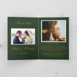 Mariage Green Personnalisé Cartes de Remerciements