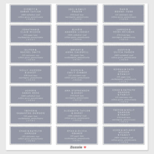 Mariage gris bleu simple Étiquettes de adresse d'h