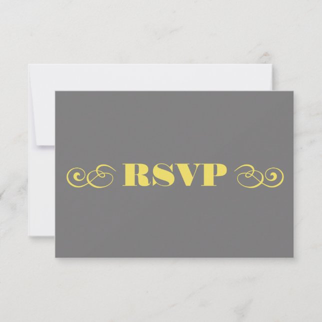 Mariage gris et jaune RSVP (Devant)