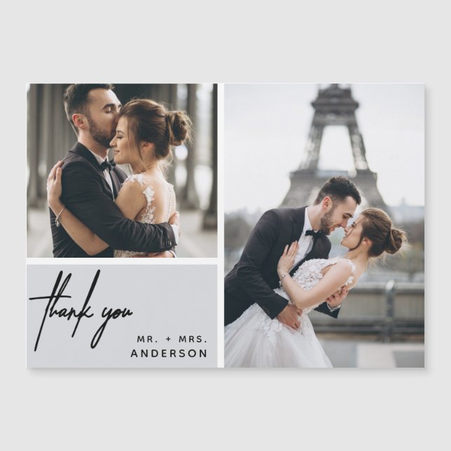 Mariage gris Merci de photo (Devant)