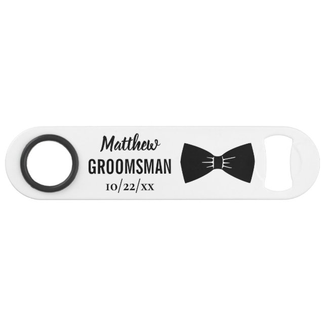 Mariage Groomsman Bachelor Party Black Bow Cravate (Devant (Horizontal))