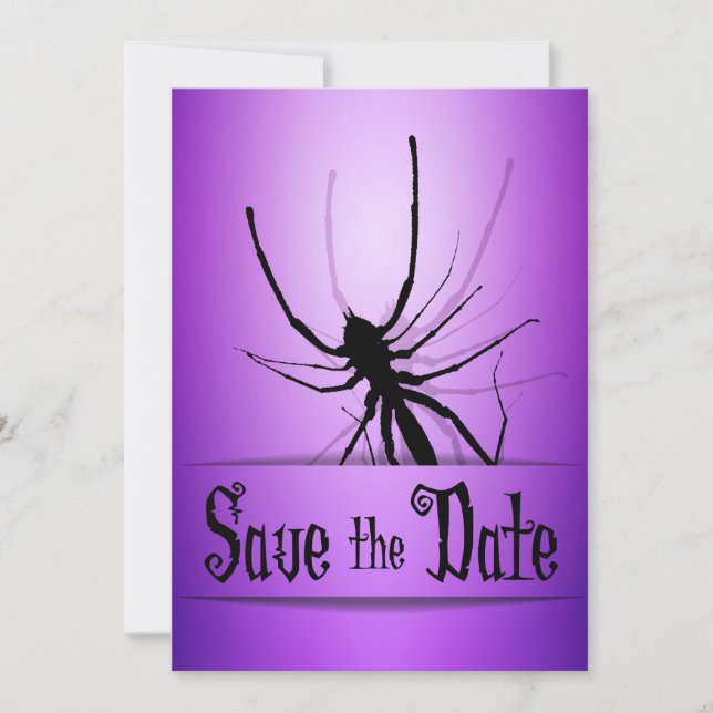 Mariage Halloween Enregistrer La Carte Date Purple (Devant)