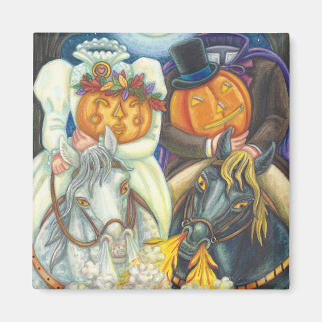 Mariage HALLOWEEN MAGNET Carré (Devant)