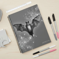 Mariage Halloween noir chauve-souris et diamants
