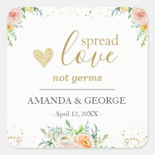 Mariage Hand Sanitizer étiquette floral et or