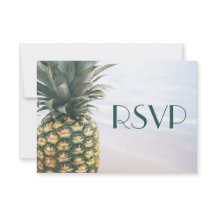 Mariage hawaïen Feuille tropical à l'ananas RSVP