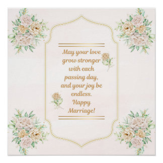 Mariage heureux - Affiche de mariage élégant avec