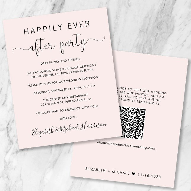 Mariage Heureux Jamais après Parti QR Code rose (Créateur téléchargé)