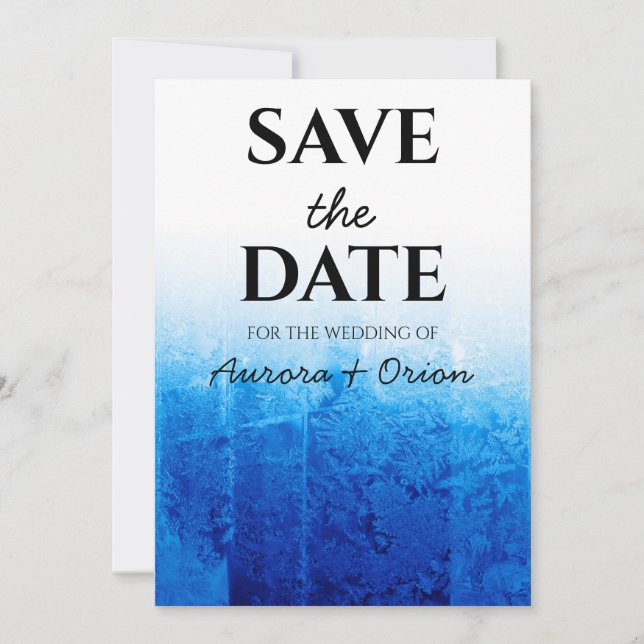 mariage hiver enregistrer la date invitations (Devant)