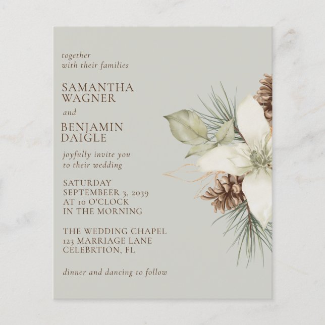 Mariage Hiver Épinette Beige Budget (Devant)