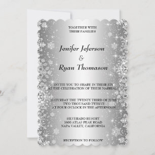 Mariage hivernal mignon Invitation