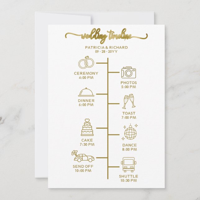 Mariage Icon Icon Chic Script Wedding Programme (Devant)