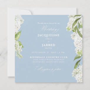 Mariage II Hortensias Bleu Ciel Blanc Carré