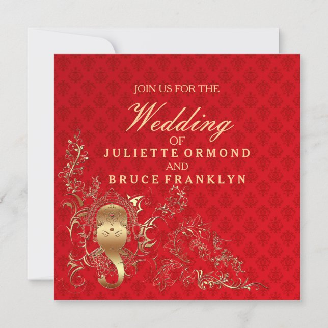 Mariage indien - Carte d'invitation (Devant)