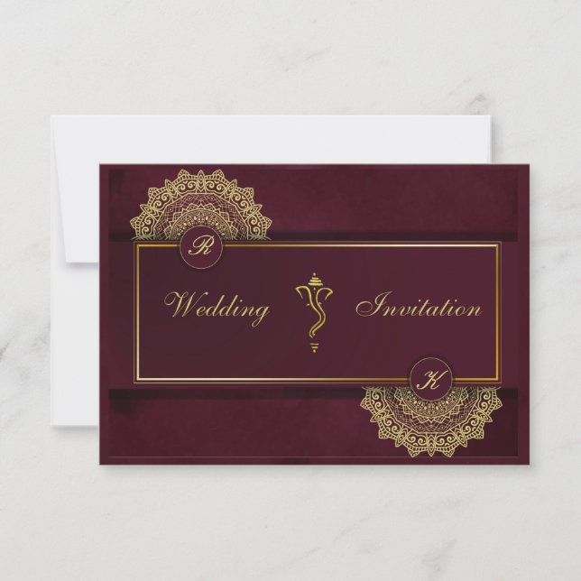 Mariage indien hindu Ganesha invitation (Devant)