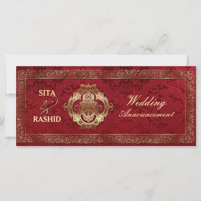 Mariage Indien Rouge - Annonce / Rackcard (Devant)