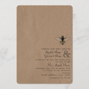 Mariage inspiré de carte d'abeille de miel