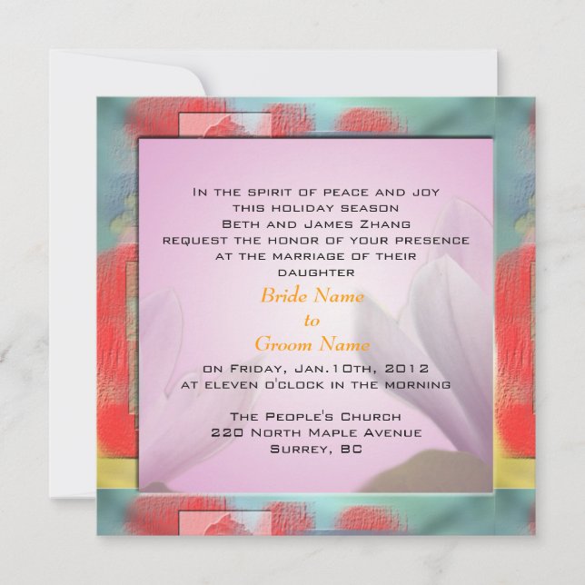 mariage, invitation des parents de la mariée (Devant)