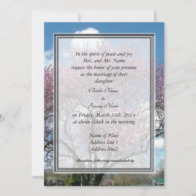 mariage, invitation des parents de la mariée ceris (Devant)