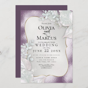 MARIAGE   Invitation Eggplant Pearl Shimmer