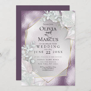MARIAGE   Invitation Eggplant Pearl Shimmer