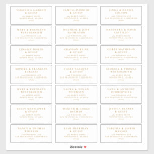 Mariage invité Étiquettes préadressés Boho Gold J1