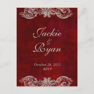 Mariage Inviter RSVP Répondre Card Rose antique ro