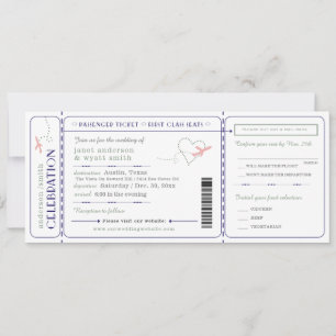 Mariage Inviter Voyage Carte D'Embarquement Repas 