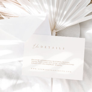 Mariage ivoire moderne beige Détails Carte de boît