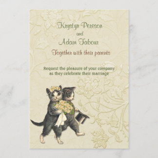 Mariage ivoire Posh Cats v2 Invitation
