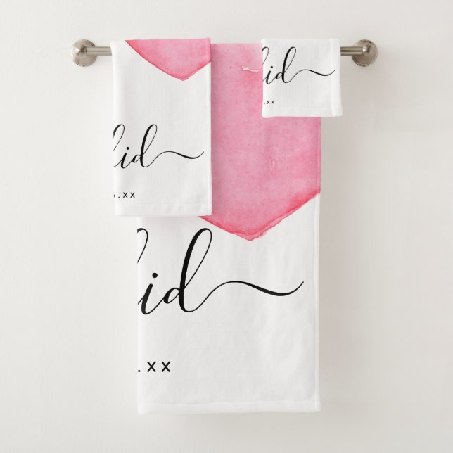 Mariage | J'ai dit | Cœur aquarelle | Date (En situation)