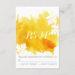Mariage jaune d'aquarelle moderne réponse RSVP