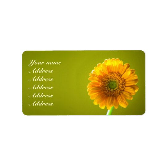 Mariage jaune de fleur de Gerbra de marguerite Étiquette D’adresse